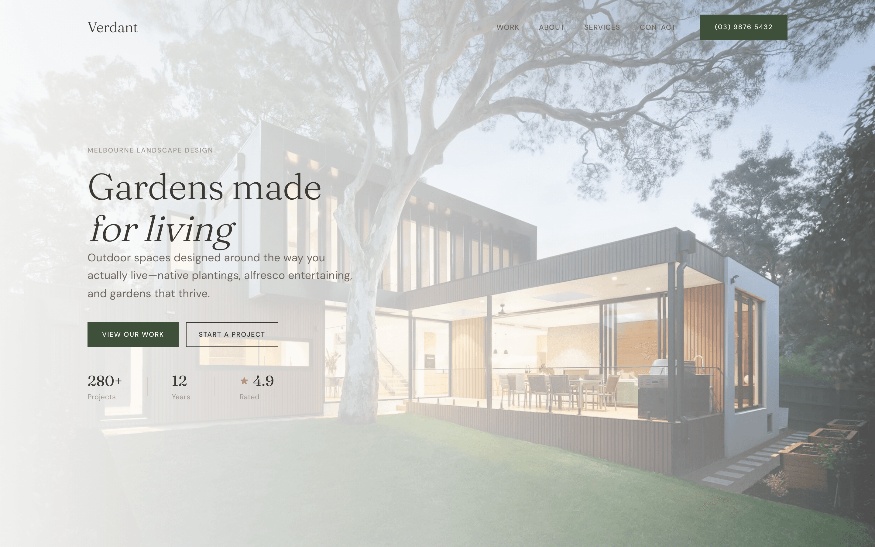 Verdant Landscapes desktop view